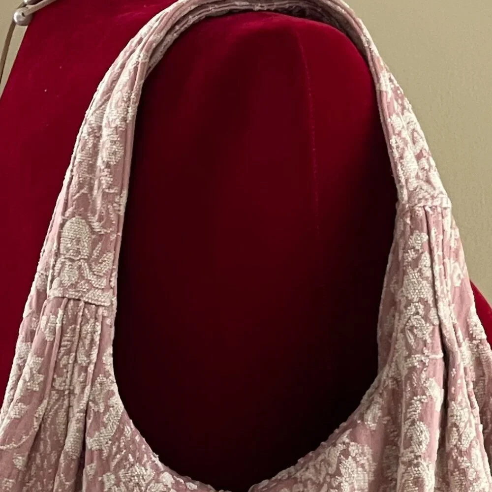 House Purse Day Bag Travel Bag Clay Pink White Damask Large Hobo Bag - Picture 8 of 14